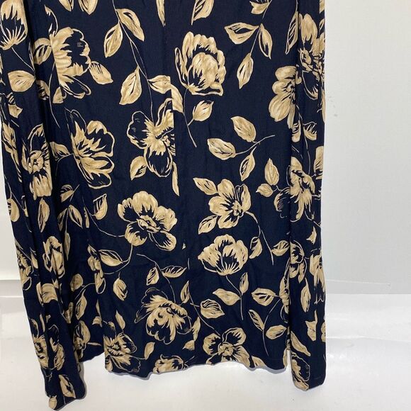 CHAUS Sport Women's Dark Navy Tropical Tones Floral Maxi Skirt Medium NWT - Picture 9 of 10